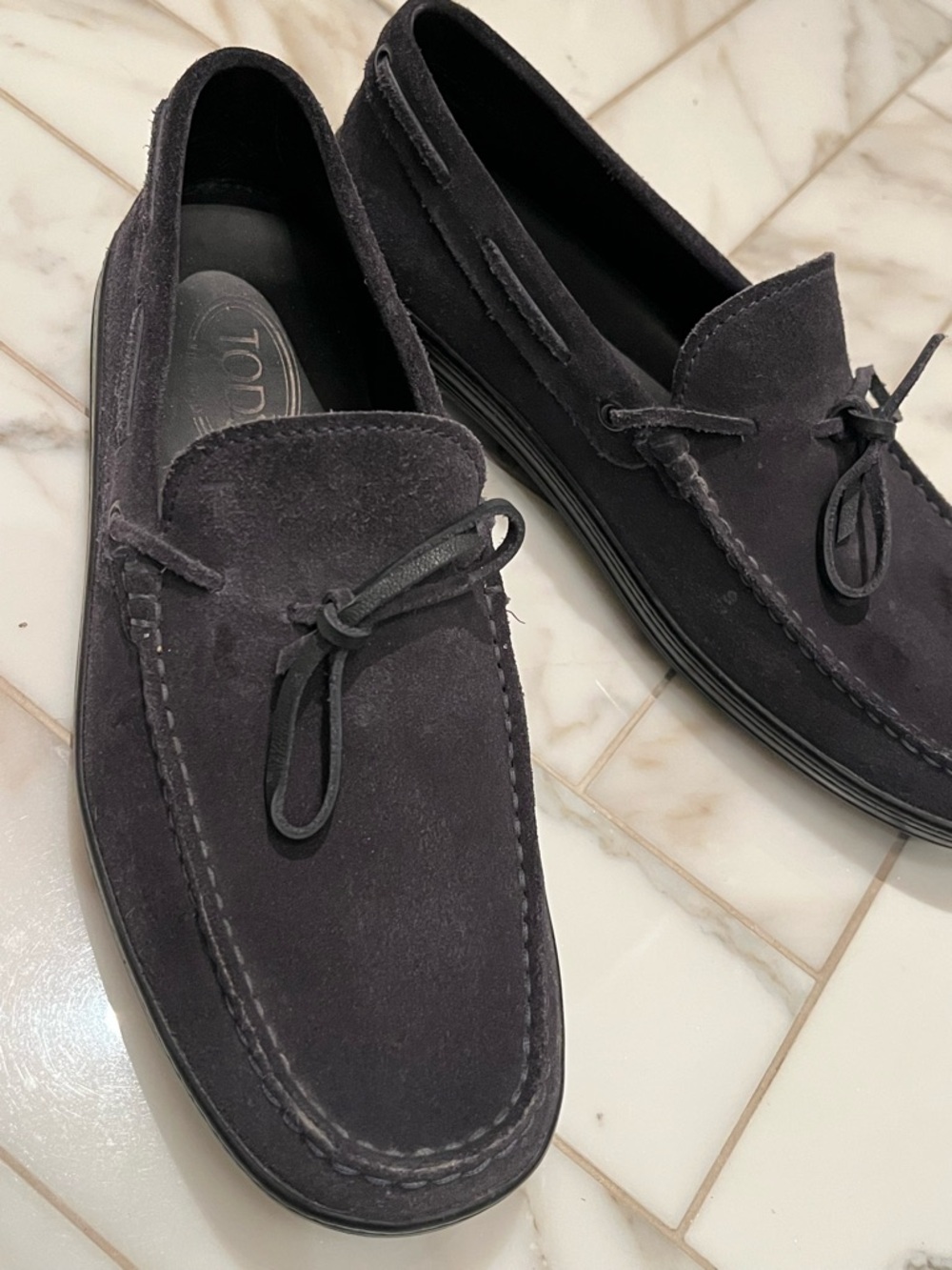 Tod's Men's Suede Driving Loafers in Navy